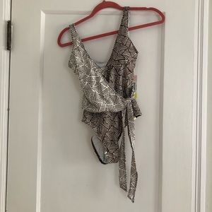 Summersalt the Perfect Wrap waist tie one piece bathing suit